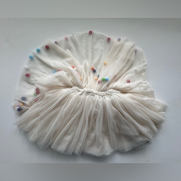 Rock Your Kid Baby Girl’s Tutu style skirt with colorful Pom Poms | Size 2Y. - Picture 6 of 8